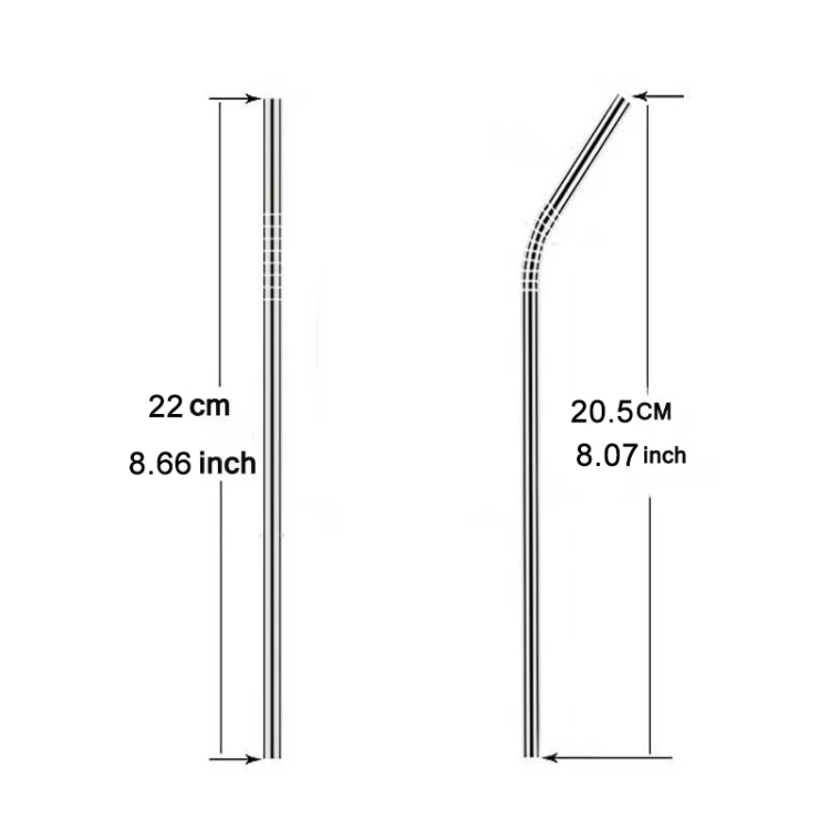 4pcs Reusable Stainless Steel Drinking Straw + Cleaner Brush Set Kit,  215*8mm(Rose Gold) - Image 5