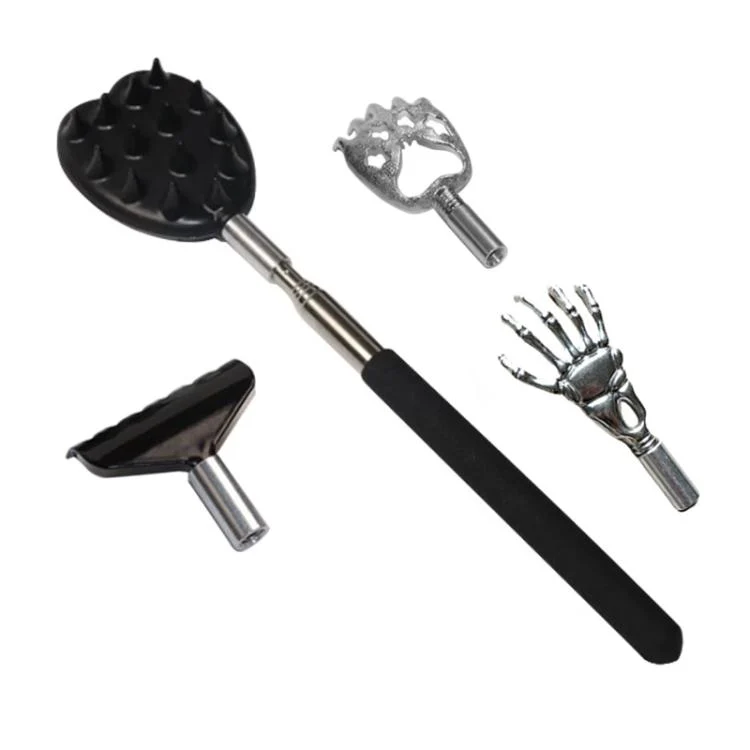 4pcs /Set Extendable Stainless Steel Long-handled Portable Handheld Back Scratcher