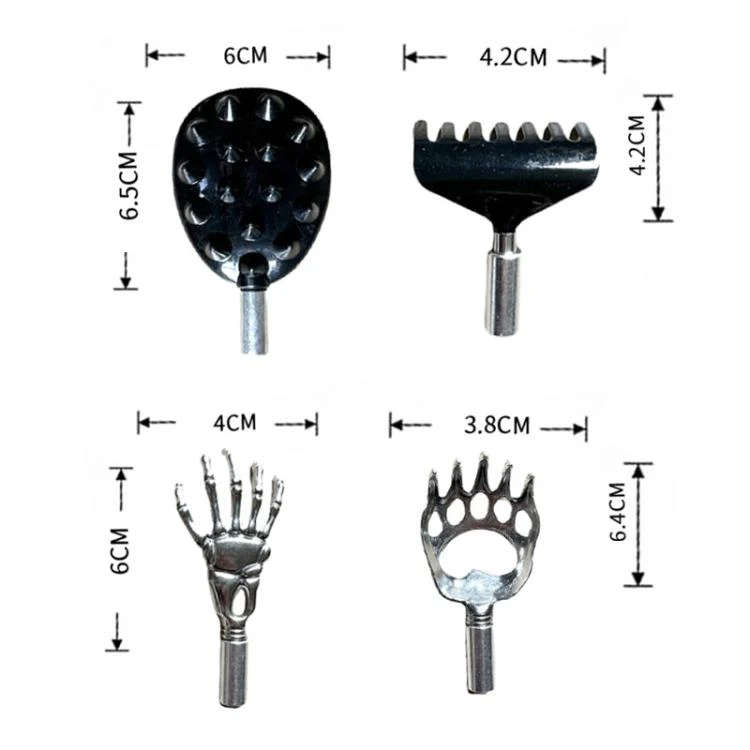 4pcs /Set Extendable Stainless Steel Long-handled Portable Handheld Back Scratcher - Image 3