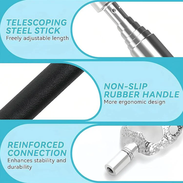 4pcs /Set Extendable Stainless Steel Long-handled Portable Handheld Back Scratcher - Image 5