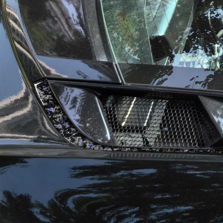 4pcs/Set Forged Gold Foil Carbon Fiber Car Roof Engine Vents Decorative Sticker for Chevrolet Corvette C8 2020-, Left and Right Driver(Blue) - Image 4