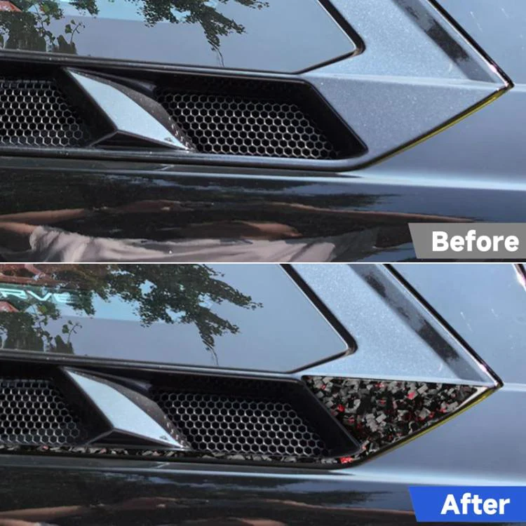 4pcs/Set Forged Gold Foil Carbon Fiber Car Roof Engine Vents Decorative Sticker for Chevrolet Corvette C8 2020-, Left and Right Driver(Red) - Image 5