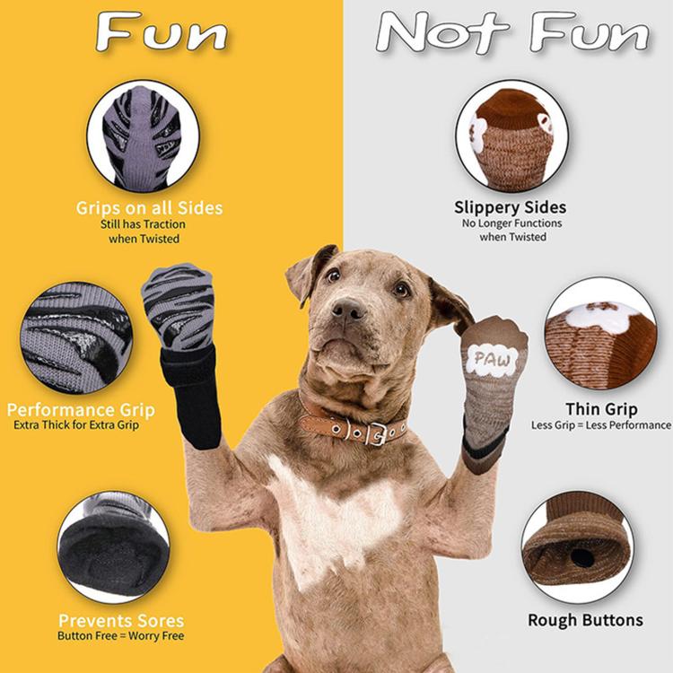 4pcs / Set Outdoor Silent Pet Socks For Medium & Large Dogs, Non-Slip Pet Paw Socks, Size: L(Luminous Leopard Print) - Image 4