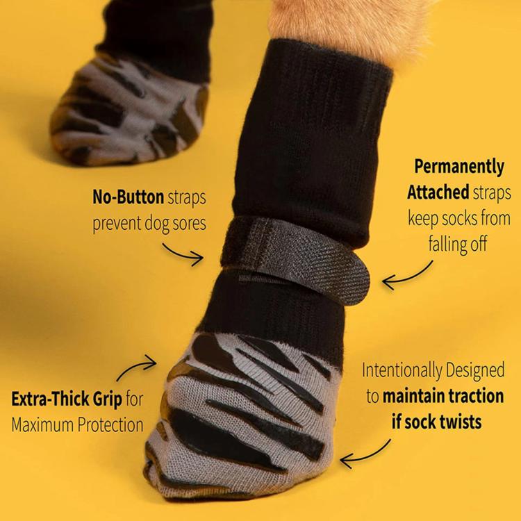 4pcs / Set Outdoor Silent Pet Socks For Medium & Large Dogs, Non-Slip Pet Paw Socks, Size: XS(Stripes) - Image 6