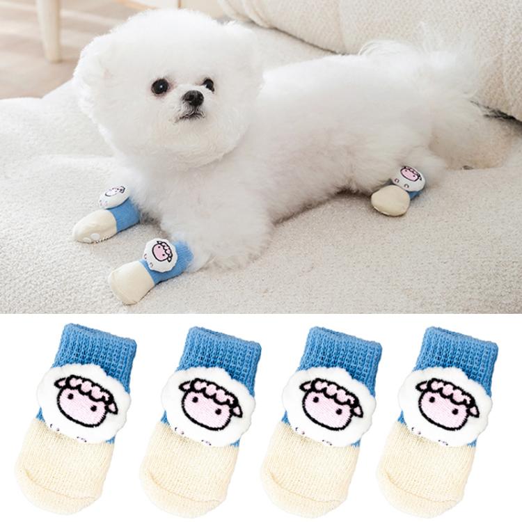 4pcs /Set Pet Dog Socks For Teddy Non-slip Anti-Scratch Anti-Dirty 3D Dolls Socks Dog Shoes, Size: S(Small Fish) - Image 2
