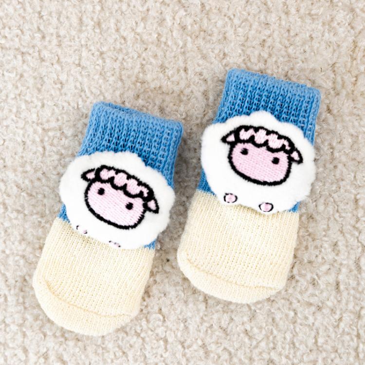 4pcs /Set Pet Dog Socks For Teddy Non-slip Anti-Scratch Anti-Dirty 3D Dolls Socks Dog Shoes, Size: S(Small Fish) - Image 4