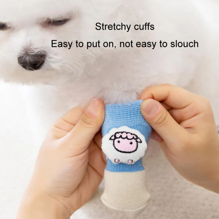 4pcs /Set Pet Dog Socks For Teddy Non-slip Anti-Scratch Anti-Dirty 3D Dolls Socks Dog Shoes, Size: S(Small Fish) - Image 7