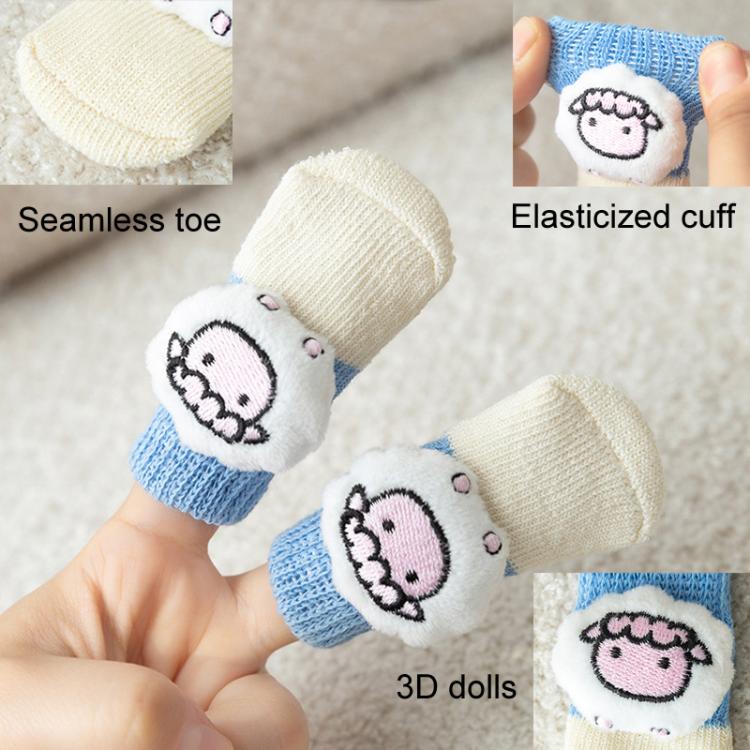 4pcs /Set Pet Dog Socks For Teddy Non-slip Anti-Scratch Anti-Dirty 3D Dolls Socks Dog Shoes, Size: S(Small Fish) - Image 8