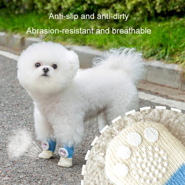 4pcs /Set Pet Dog Socks For Teddy Non-slip Anti-Scratch Anti-Dirty 3D Dolls Socks Dog Shoes, Size: S(Small Fish) - Image 9