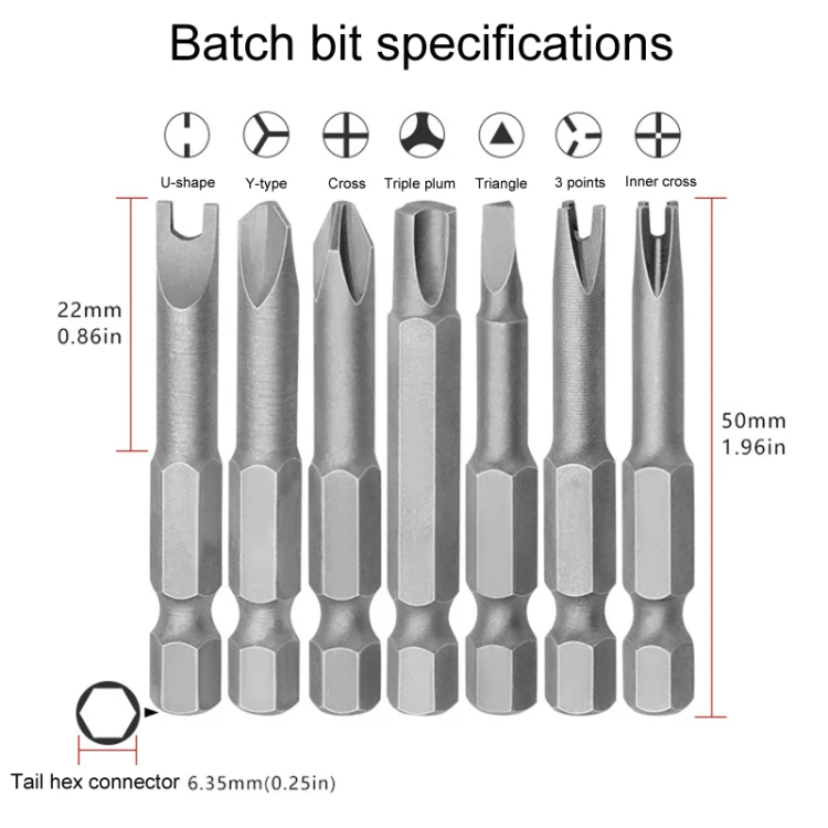 4pcs / Set Y-Shaped Chrome Vanadium Steel Bit Set Appliance Repair Electrical Drill Accessories With Magnetic - Image 4
