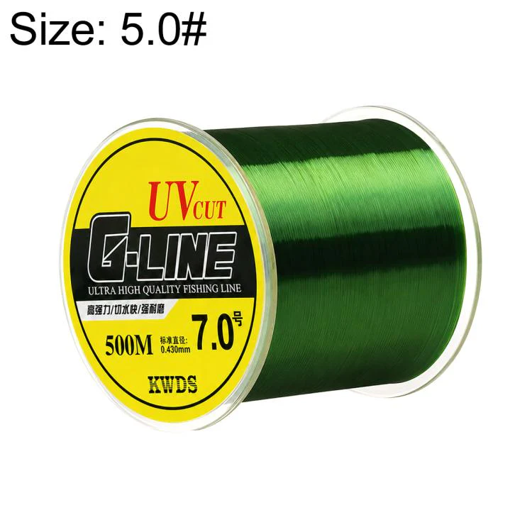 5.0# 500m High Strength Nylon Monofilament Fishing Main Line(Waterweed Green)