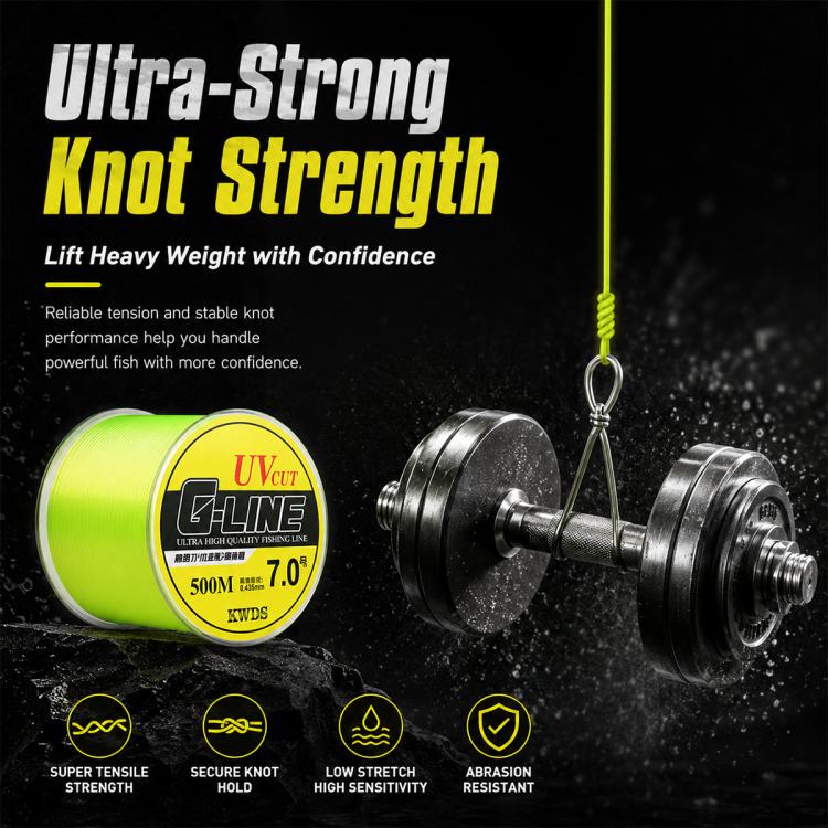 5.0# 500m High Strength Nylon Monofilament Fishing Main Line(Waterweed Green) - Image 6