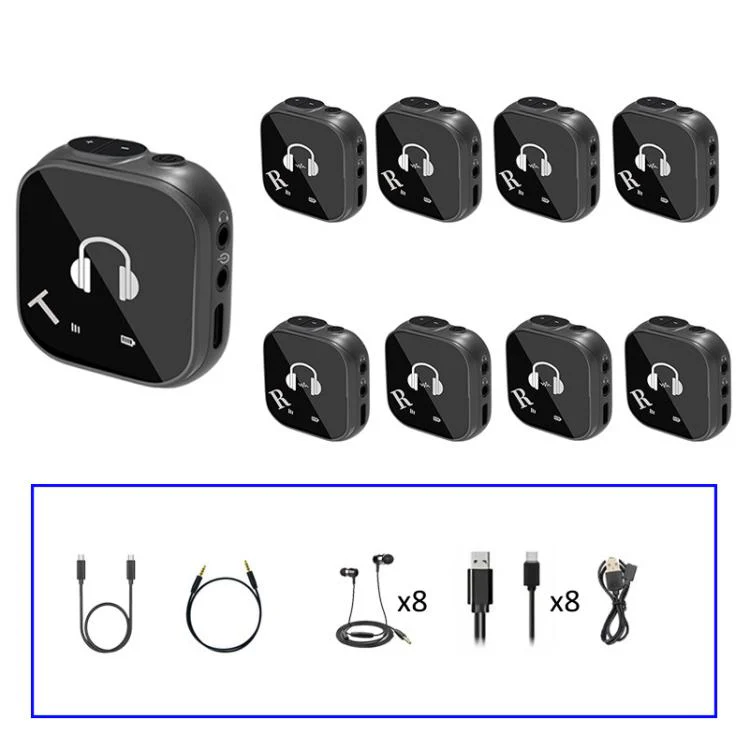 5.8G Wireless In Ear Monitor System Dual-Earphone Monitoring, Spec: One To Eight