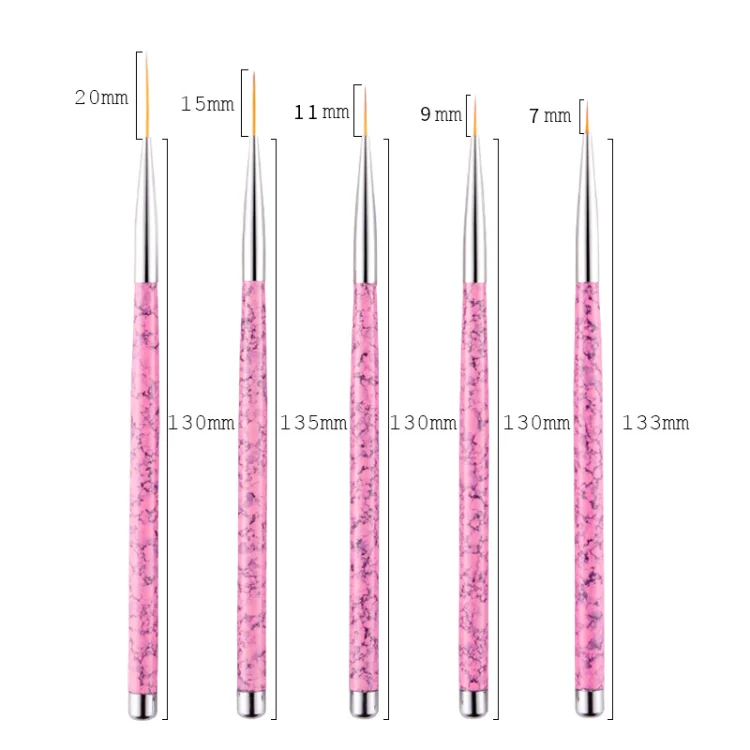 5 in 1 7/9/11/15 / 20mm Nail Art Draw Line Pen Nails Painted Brush - Image 4