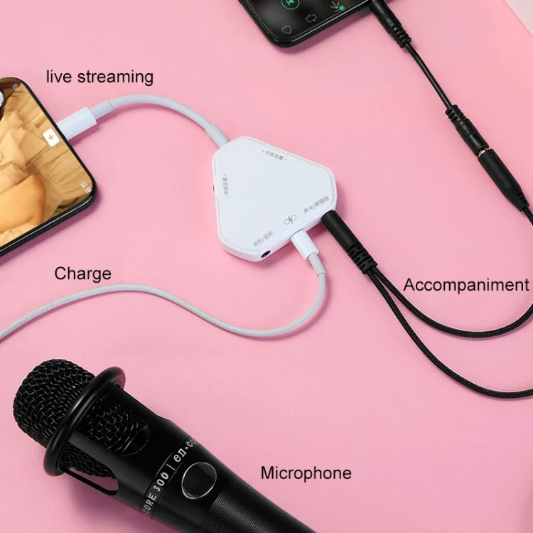 5 In 1 Multifunctional Live Broadcast Converter Mini Sound Card(White) - Image 4