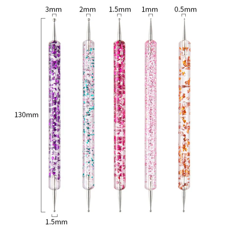 5 In 1 Nail Double-Headed Drill Pen Acrylic Transparent Pole Nail Tool - Image 5