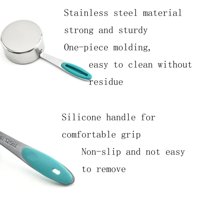 5 in 1 Stainless Steel Measuring Spoon Set Coffee Spoon Baking Kitchen Gadget, Style:Measuring Spoon(Color) - Image 5