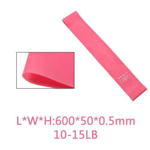 5 in 1 Strength Gradient Latex Elastic Ring Resistance Band Set(Pink gradient 5 pieces) - Image 6