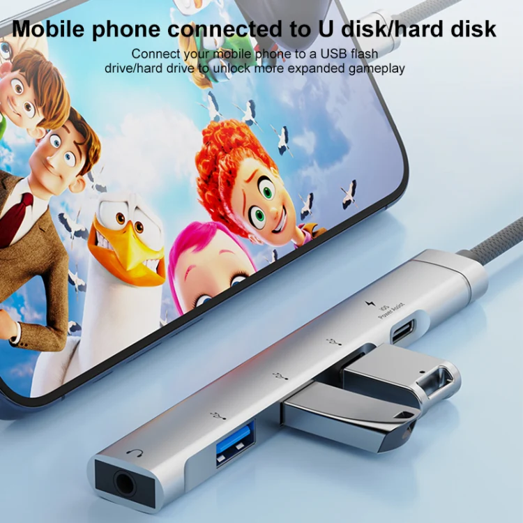 5 in 1 USB-C / Type-C Interface Multi-function HUB Adapter(Silver) - Image 10