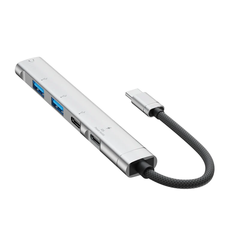 5 in 1 USB-C / Type-C Interface Multi-function HUB Adapter(Silver) - Image 2