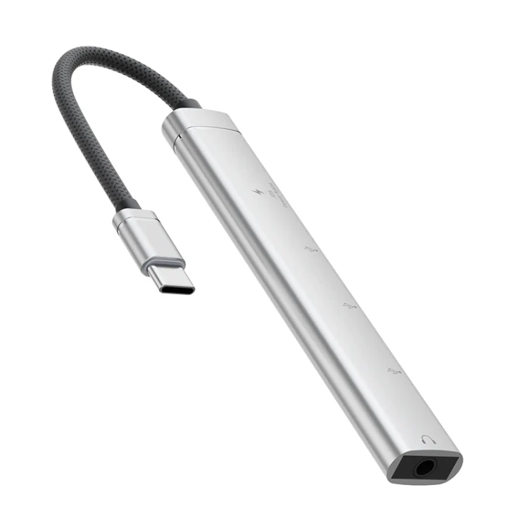 5 in 1 USB-C / Type-C Interface Multi-function HUB Adapter(Silver) - Image 3