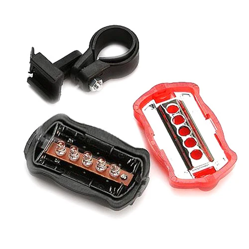 5 LED Water Resistant Bike Bicycle Head Light+ Rear Safety Flashlight - Image 5
