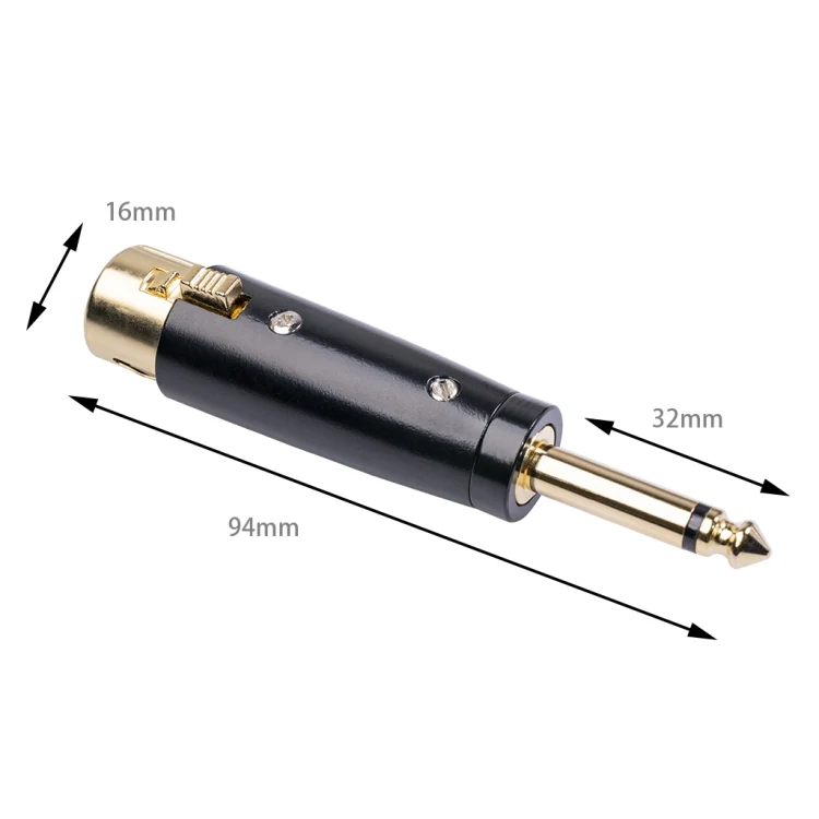 5 PCS LZ1167G 6.35mm Single Track Male Head to XRL Female Audio Adapter Plug (Black) - Image 4