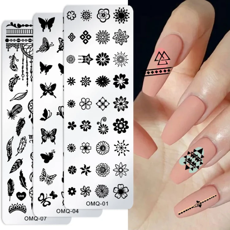 5 PCS Nail Art Print Template Nail Art Tools(OMQ-07) - Image 5