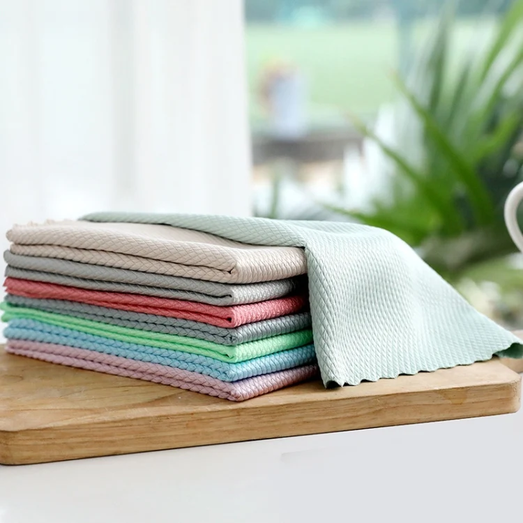 5 PCS Non-Marking And Easy-To-Dry Fish Scale Rags Kitchen Cleaning Towels, Random Color Delivery, Specification: 25x25cm(Bulk, No Packaging) - Image 2