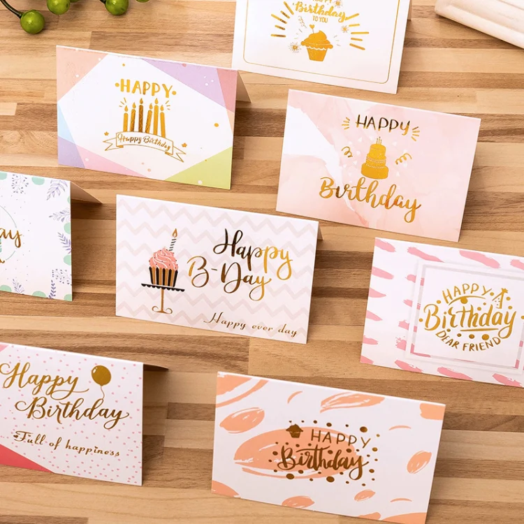 50 PCS Hot Stamping Embossed Birthday Card(7) - Image 2