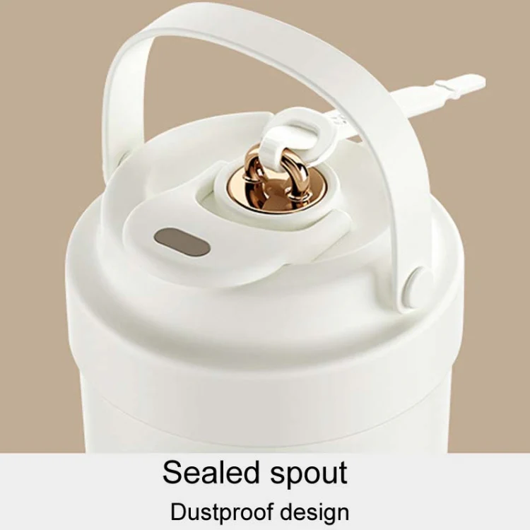 500ml 316 Stainless Steel Insulated Mug Portable Carry-On Dual Drink Coffee Cup With Straw(White) - Image 4