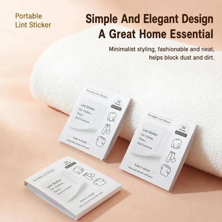 50pcs/Pack 8.5x7.2cm Portable Mini Pocket Disposable Lint Remover Stickers - Image 2