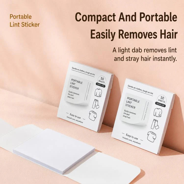 50pcs/Pack 8.5x7.2cm Portable Mini Pocket Disposable Lint Remover Stickers - Image 3