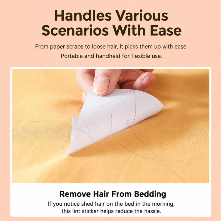 50pcs/Pack 8.5x7.2cm Portable Mini Pocket Disposable Lint Remover Stickers - Image 5