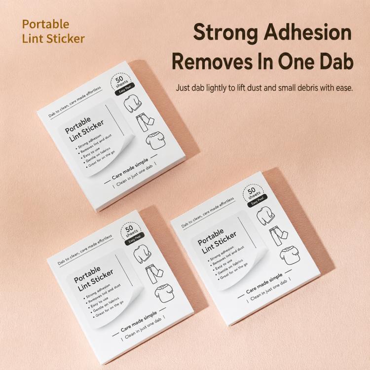 50pcs/Pack 8.5x7.2cm Portable Mini Pocket Disposable Lint Remover Stickers - Image 6