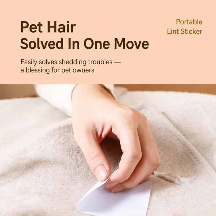 50pcs/Pack 8.5x7.2cm Portable Mini Pocket Disposable Lint Remover Stickers - Image 9