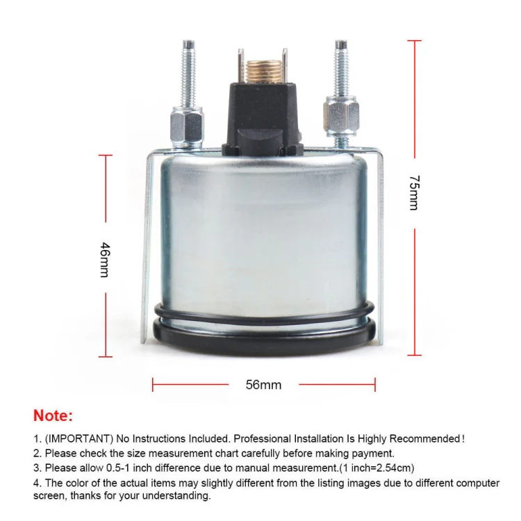 52mm Pointer Mechanical Water Temperature Gauge with Sensor - Image 4