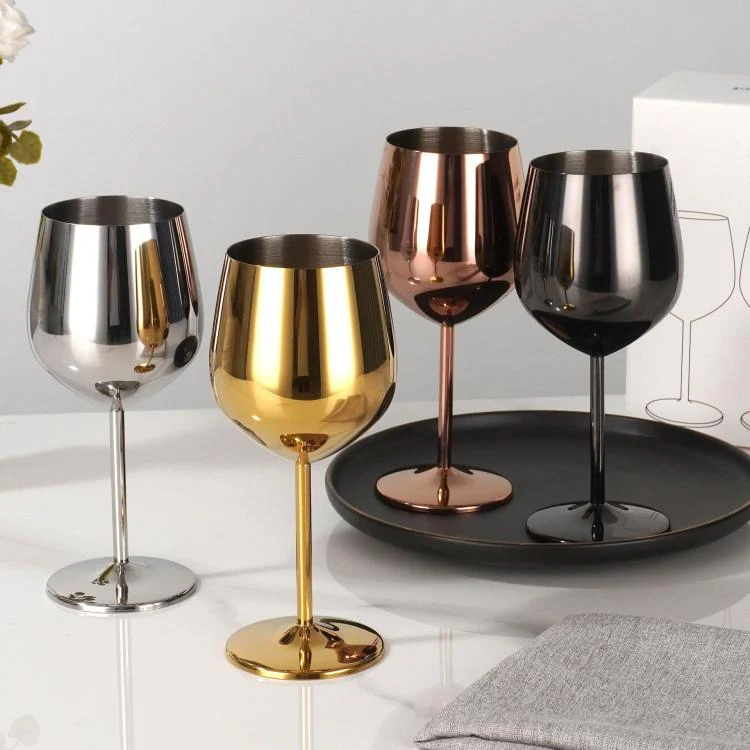 530ml Metal Stainless Steel Stemmed Champagne Wine Glass(Rose Gold) - Image 5