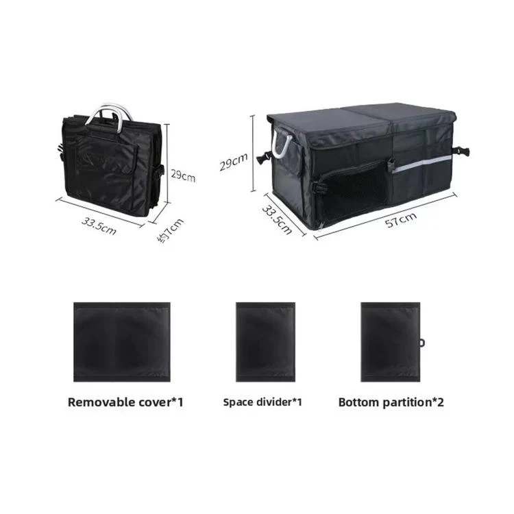 55L Car Trunk Storage Box Shoe Storage Essentials(With Shoes Storage Slot Black) - Image 11