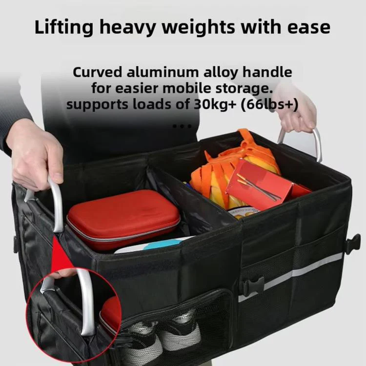 55L Car Trunk Storage Box Shoe Storage Essentials(With Shoes Storage Slot Black) - Image 3