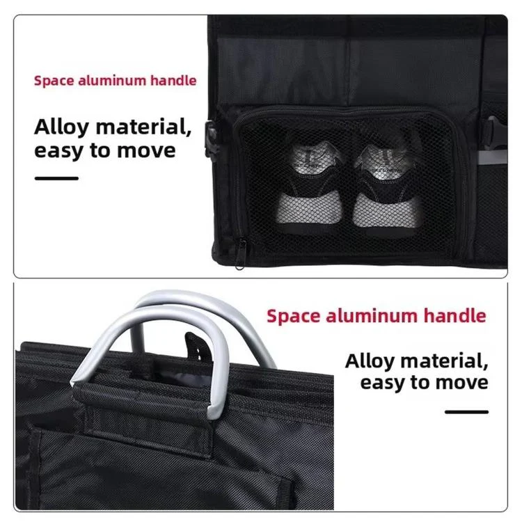 55L Car Trunk Storage Box Shoe Storage Essentials(With Shoes Storage Slot Black) - Image 9