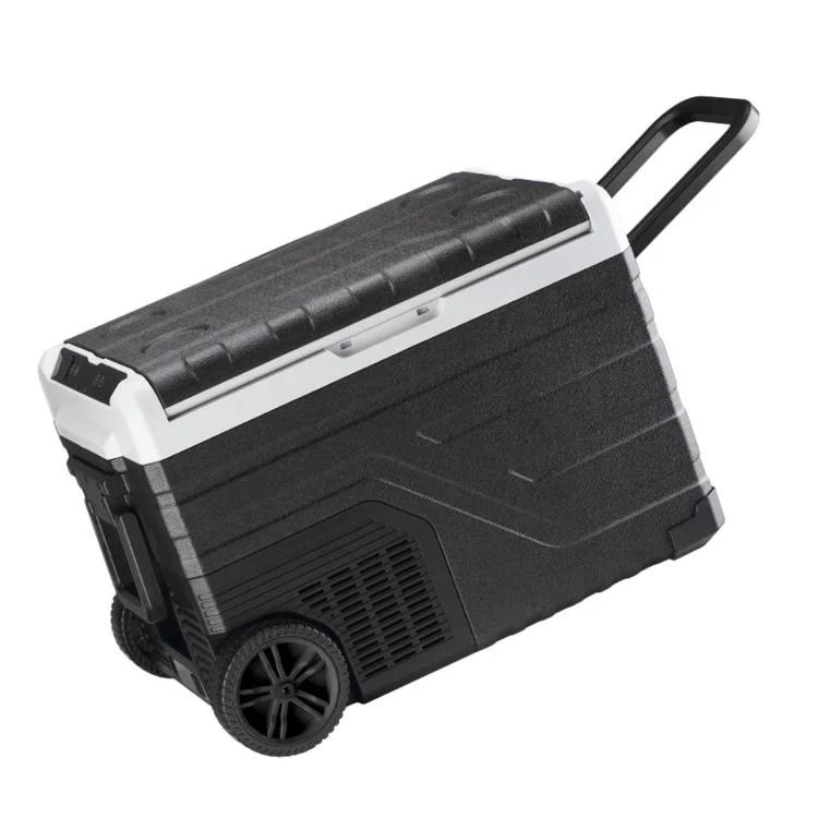 55L Portable Compressor Car Fridge Dual Temperature Control Vehicle Refrigerator With Wheels - Image 3
