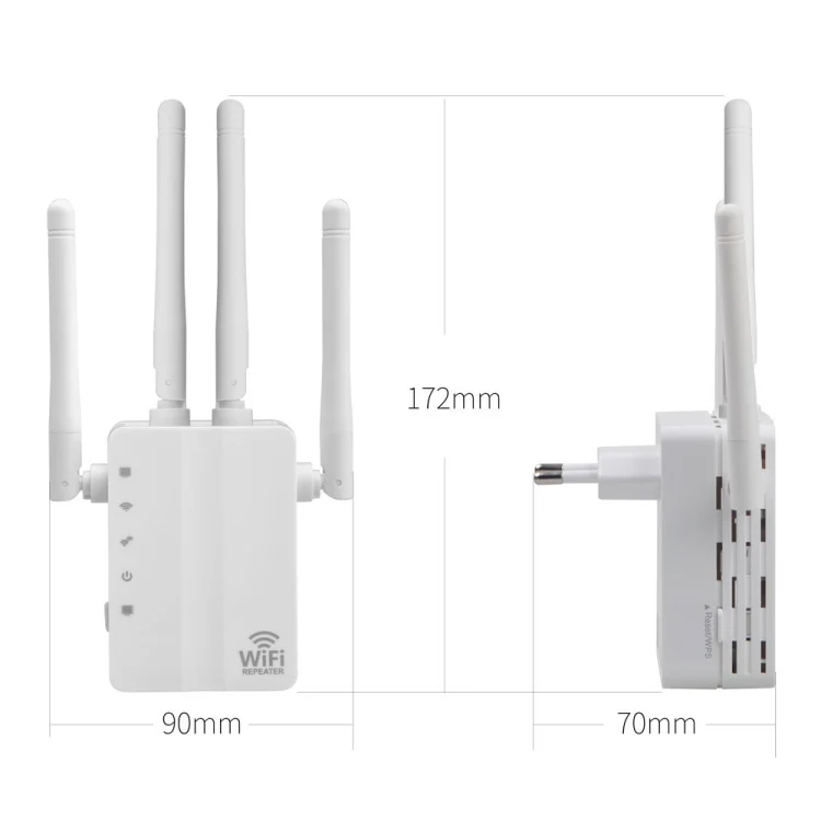 5G/2.4G 1200Mbps WiFi Range Extender WiFi Repeater With 2 Ethernet Ports EU Plug White - Image 3