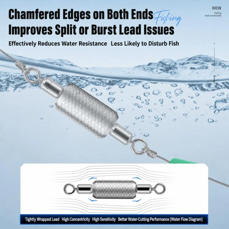 5pcs Dual Loop Embossed Scale Integrated Fishing Lead Sinker, Weight:8.0g - Image 7