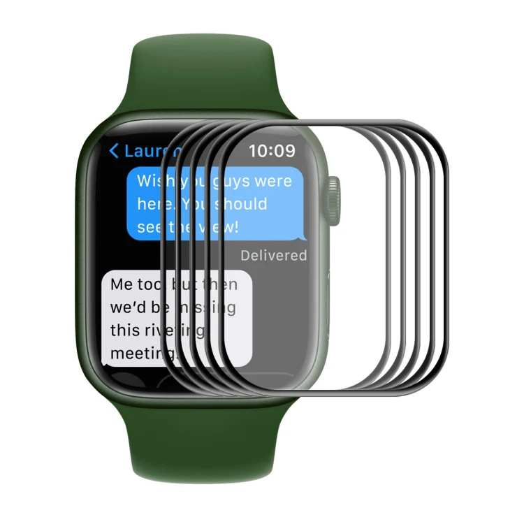 5pcs ENKAY Hat-Prince Case Friendly 3D Full Screen PET Curved Hot Bending HD Film For Apple Watch Series 9 / 8 / 7 45mmBlack)