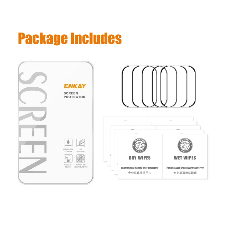 5pcs ENKAY Hat-Prince Case Friendly 3D Full Screen PET Curved Hot Bending HD Film For Apple Watch Series 9 / 8 / 7 45mmBlack) - Image 2