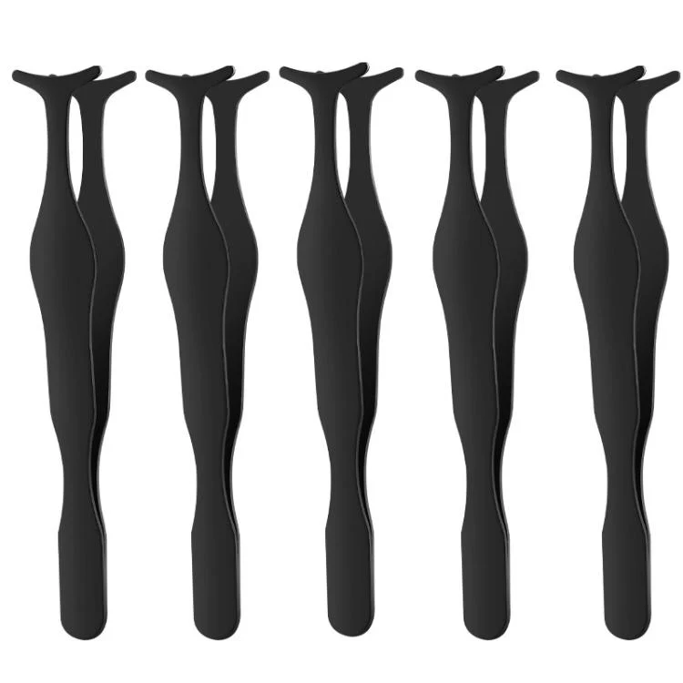5pcs False Eyelash Aid Extension Tool Seahorse Clip, Spec: Bagged(Black)
