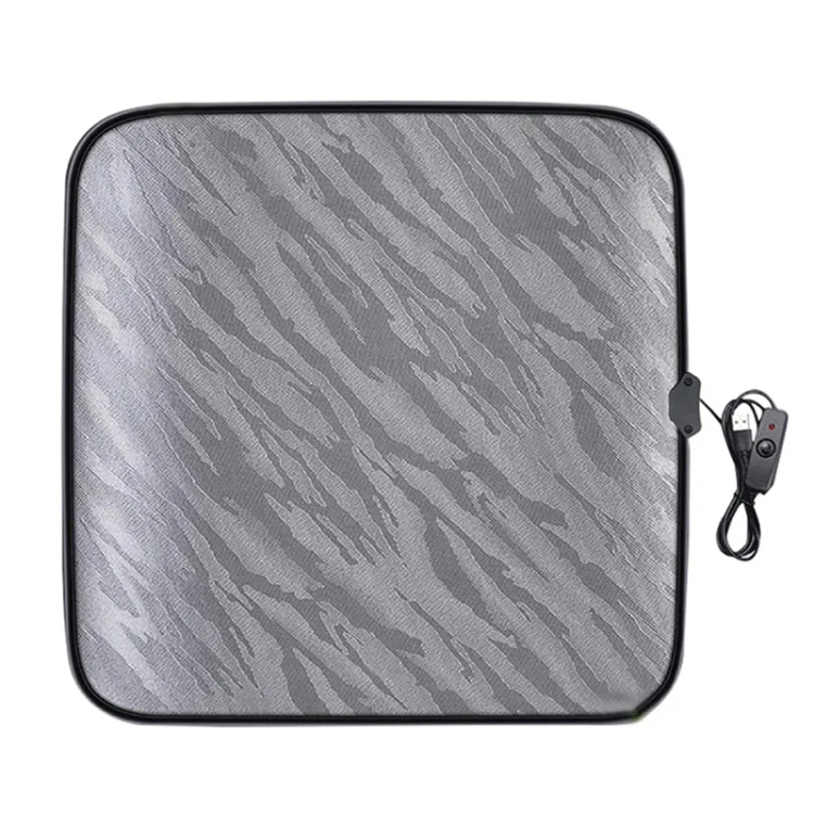 5V Car USB Interface Electric Heating Seat Cushion, Color: Gray