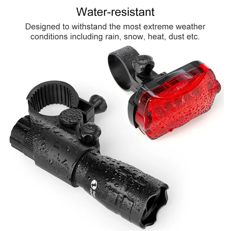 5W Mountain Bike Headlight Charging Zoom Glare Waterproof Flashlight Set Car Headlight + Taillight (Set Five) - Image 5