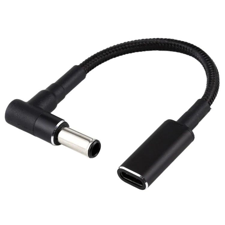 6.0 x 1.4mm Elbow to USB-C / Type-C Adapter Nylon Braid Cable - Image 2